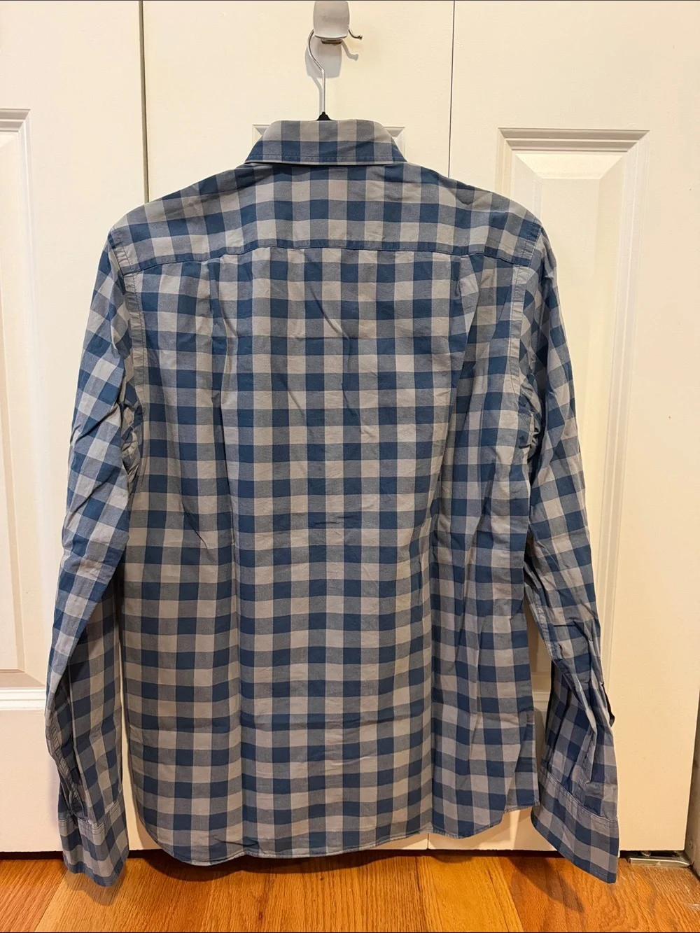 J. Crew Men's Blue & White Check Button-Down Shirt